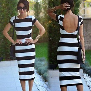 M0205 blackwhite2 Midi Medium Dresses maureens.com boutique